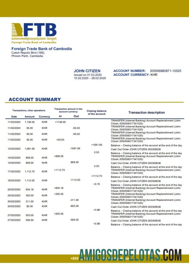 Cambodia Foreign Trade Bank Of Cambodia modelo